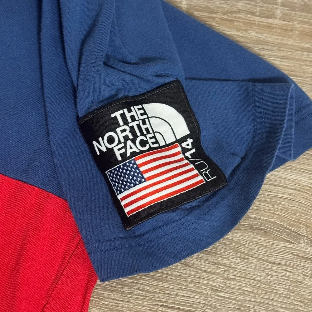 The North Face RU14 USA Olympic Team T-Shirt Mens XL Navy Red Colorblock Cotton